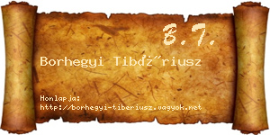Borhegyi Tibériusz névjegykártya